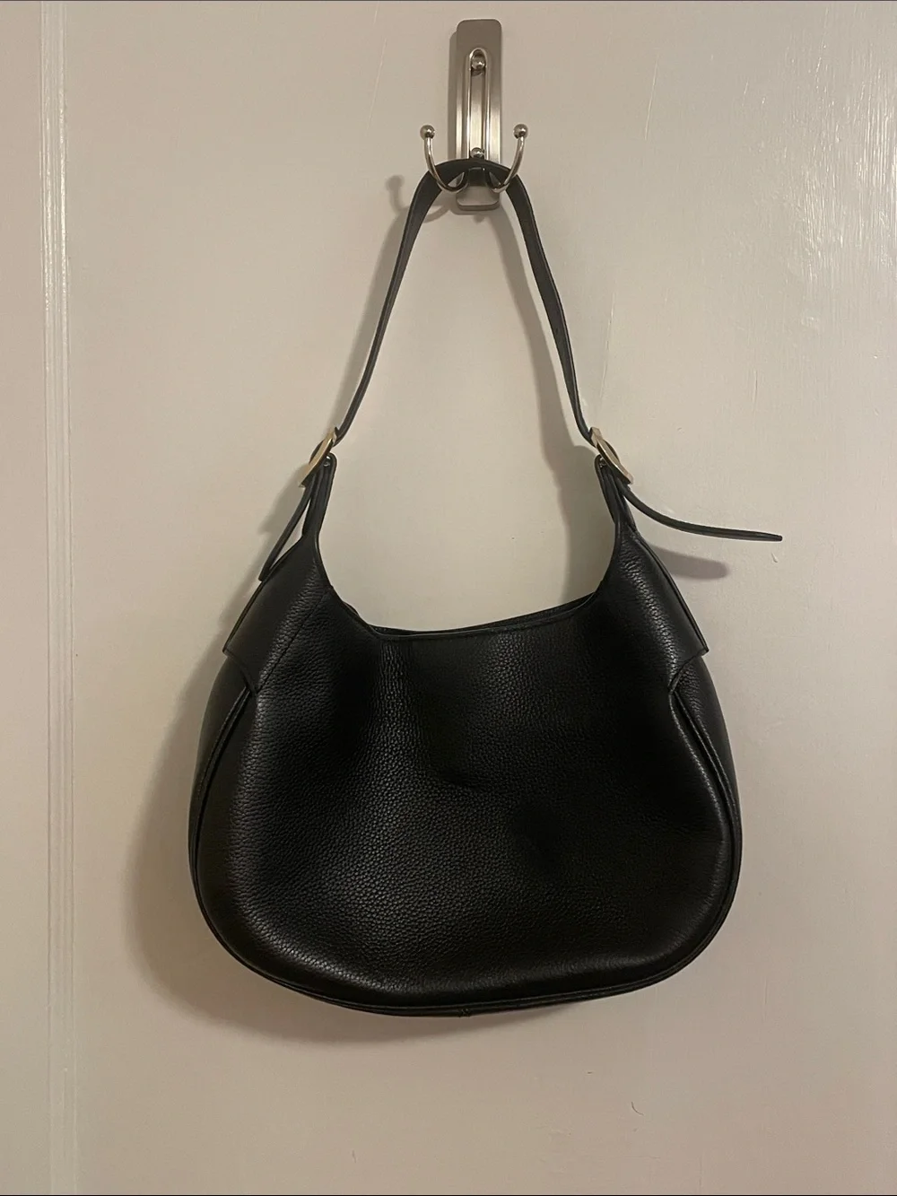 Kate Spade Black Pebbled Genuine Leather Shoulder Hobo | Gold Hardware - Picture 2 of 5